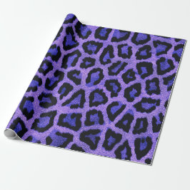 Paarse Blauwe Zwarte Leopard Dierenprint Cadeaupapier
