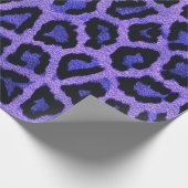 Paarse Blauwe Zwarte Leopard Dierenprint Cadeaupapier (Hoek)