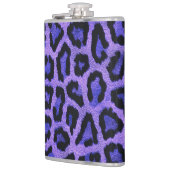 Paarse Blauwe Zwarte Leopard Dierenprint Heupfles (Links)