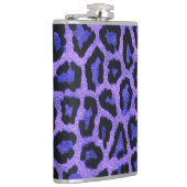 Paarse Blauwe Zwarte Leopard Dierenprint Heupfles (Rechts)