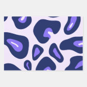 Paarse Blauwe Zwarte Leopard Dierenprint Inpakpapier Vel (Voorkant 3)