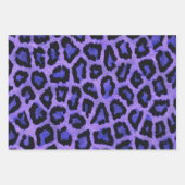 Paarse Blauwe Zwarte Leopard Dierenprint Inpakpapier Vel (Voorkant)