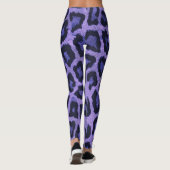 Paarse Blauwe Zwarte Leopard Dierenprint Leggings (Achterkant)