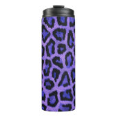 Paarse Blauwe Zwarte Leopard Dierenprint Thermosbeker (Voorkant)
