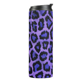 Paarse Blauwe Zwarte Leopard Dierenprint Thermosbeker