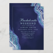 Paarse Blauwgroen Agate Geode Bachelorette Weekend Kaart (Voorkant / Achterkant)