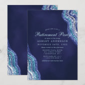 Paarse Blauwgroen Agate Geode Gemstone Pensioen Pa Kaart (Voorkant / Achterkant)