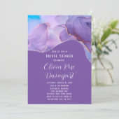 Paarse Blauwgroen alcoholinkt Etherisch Vrijgezell Kaart (Staand voorkant)