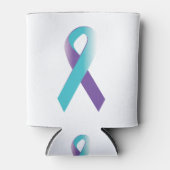 Paarse & Blauwgroen Bewustzijnslint Blikjeskoeler (Voorkant)