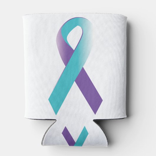 Paarse & Blauwgroen Bewustzijnslint Blikjeskoeler (Achterkant)