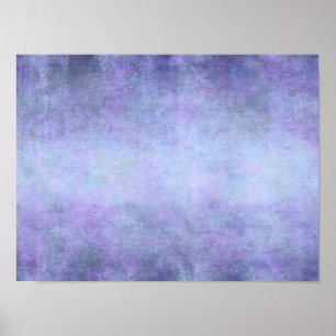 Paarse, Blauwgroen Blauw, Aqua en Violet Waterverf Poster