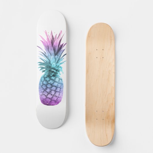 Paarse Blauwgroen blauwe ananas Persoonlijk Skateboard (Voorkant)