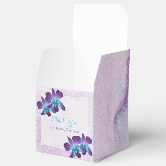 Paarse Blauwgroen Blauwe Dendrobium Orchidee Bruil Bedankdoosjes (Geopend)
