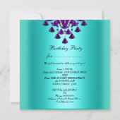 Paarse Blauwgroen blauwe diamantkralen Kaart (Achterkant)