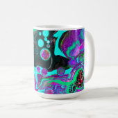 Paarse, Blauwgroen, blauwe, zwarte, kleurrijke Abs Koffiemok (Voorkant rechts)