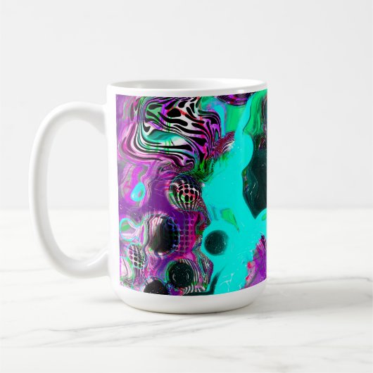 Paarse, Blauwgroen, blauwe, zwarte, kleurrijke Abs Koffiemok (Links)