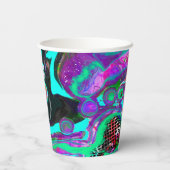 Paarse, Blauwgroen, blauwe, zwarte, kleurrijke Abs Papieren Bekers (Achterkant)