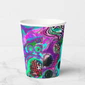 Paarse, Blauwgroen, blauwe, zwarte, kleurrijke Abs Papieren Bekers (Rechts)