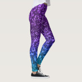 Paarse Blauwgroen Blue Glitter Bokeh Leggings (Rechts)