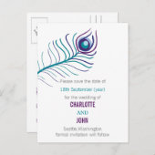 Paarse blauwgroen bruinkoolpauw, met uitzondering  aankondigingskaart (Voorkant / Achterkant)