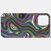 Paarse Blauwgroen Cool Faux Shiny 3D Retro Waves P Case-Mate iPhone Case (Achterkant (horizontaal))