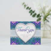 Paarse Blauwgroen elegante bruiloft dank u Briefka Briefkaart (Staand voorkant)