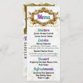 Paarse & Blauwgroen Elegante Menu Kaarten (Voorkant / Achterkant)