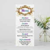 Paarse & Blauwgroen Elegante Menu Kaarten (Staand voorkant)
