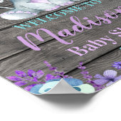 Paarse Blauwgroen ellephant welkomstbord, meisjesd Poster (Hoek)