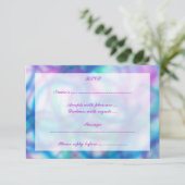 Paarse, Blauwgroen en blauwe RSVP. RSVP Kaartje (Staand voorkant)