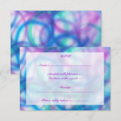 Paarse, Blauwgroen en blauwe RSVP. RSVP Kaartje (Voorkant / Achterkant)
