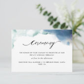 Paarse, Blauwgroen en blauwe Waterverf bruiloft Informatiekaartje (Staand voorkant)