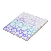 Paarse, Blauwgroen en blauwe Waterverf en pooldots Tegeltje (Zijkant)