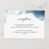 Paarse, Blauwgroen en Blauwe Waterverf Trouwrecept Informatiekaartje (Voorkant)