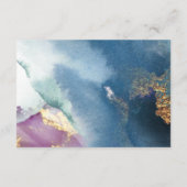 Paarse, Blauwgroen en Blauwe Waterverf Trouwrecept Informatiekaartje (Achterkant)