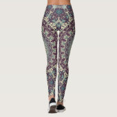Paarse Blauwgroen en Crème Mandala Patroon Leggings (Achterkant)