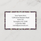 Paarse Blauwgroen en Crème Mandala Patroon Visitekaartje (Achterkant)