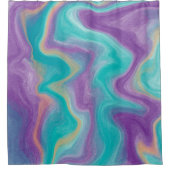 Paarse, Blauwgroen en goudziren Douchegordijn (Voorkant)