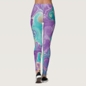 Paarse, Blauwgroen en goudziren Leggings (Achterkant)