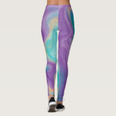 Paarse, Blauwgroen en goudzwammarmer Leggings (Achterkant)