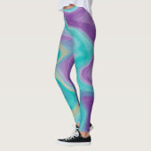 Paarse, Blauwgroen en goudzwammarmer Leggings (Links)