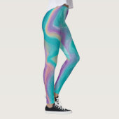 Paarse, Blauwgroen en goudzwammarmer Leggings (Rechts)