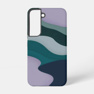 Paarse, Blauwgroen en marine minimalistische ontwe Samsung Galaxy Hoesje