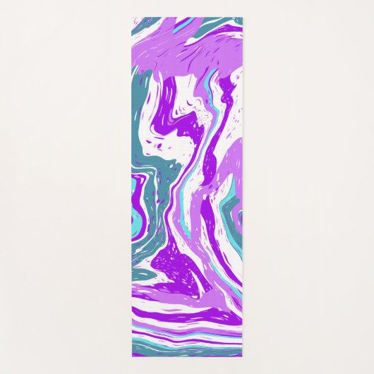 Paarse, Blauwgroen en witte marmer-strijders Yogamat (Voorkant)