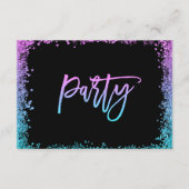 Paarse Blauwgroen faux glitter bat mitswa receptie Informatiekaartje (Voorkant)