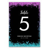 Paarse Blauwgroen Faux Glitter Bat Mitzvah Kaart (Voorkant)