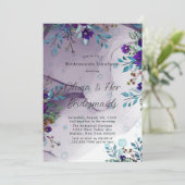 Paarse Blauwgroen flessenhalsbloederige bridesmaïd Kaart (Staand voorkant)