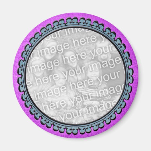 Paarse & Blauwgroen Fotomagneet Magneet (Voorkant)