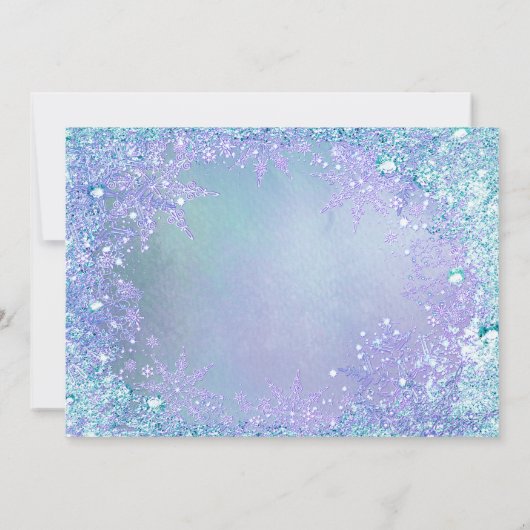 Paarse Blauwgroen Frozen Winter Wonderland Quincea Kaart (Achterkant)