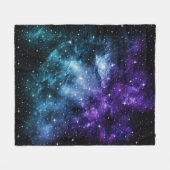 Paarse Blauwgroen galaxy Nebula Dream #1 Fleece Deken (Voorkant (Horizontaal))